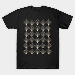 Art Deco Lines in Black and Gold T-Shirt